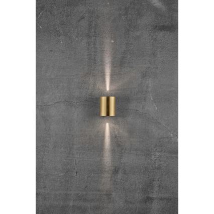 Nordlux - LED utomhusvägglampa CANTO 2xLED/6W/230V IP44 mässing