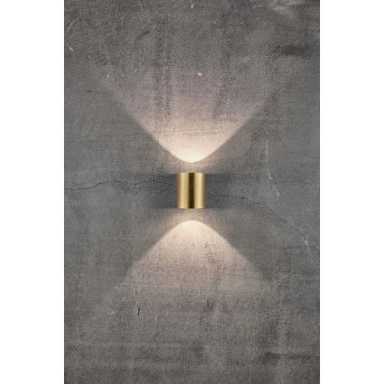 Nordlux - LED utomhusvägglampa CANTO 2xLED/6W/230V IP44 mässing