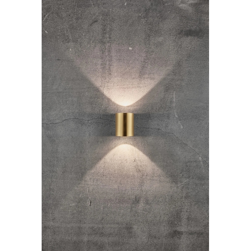 Nordlux - LED utomhusvägglampa CANTO 2xLED/6W/230V IP44 mässing