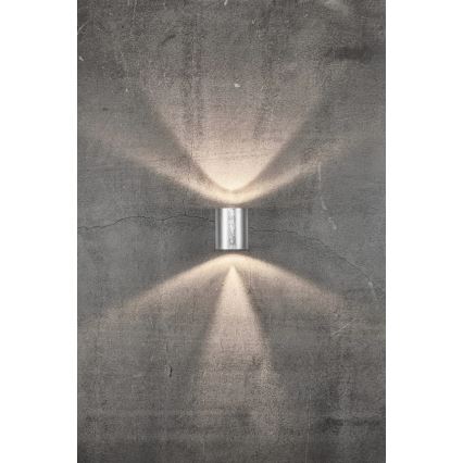 Nordlux - LED utomhusvägglampa CANTO 2xLED/6W/230V IP44 silver
