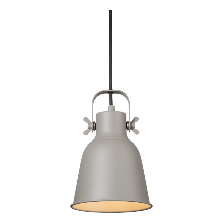 Nordlux - Ljuskrona med textilsladd ADRIAN 1xE27/25W/230V diameter 16 cm grå