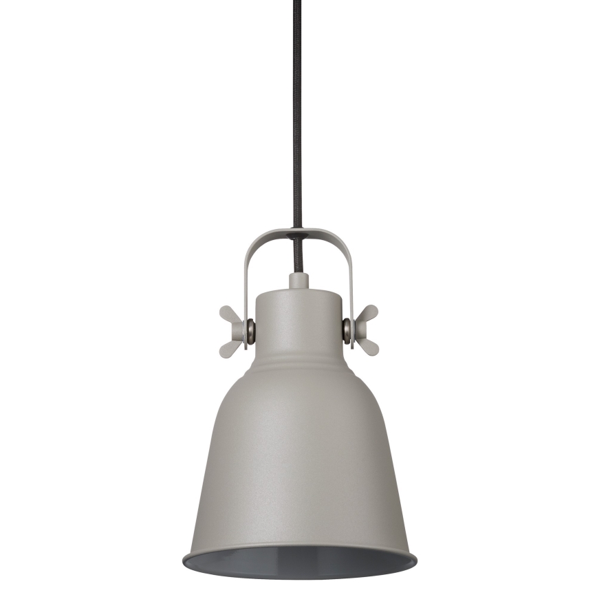 Nordlux - Ljuskrona med textilsladd ADRIAN 1xE27/25W/230V diameter 16 cm grå