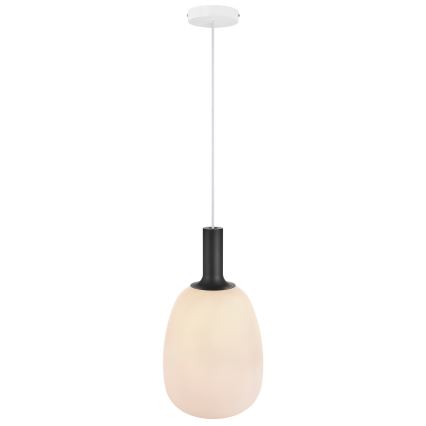Nordlux - Ljuskrona med textilsladd ALTON 1xE27/60W/230V vit/svart/mässing