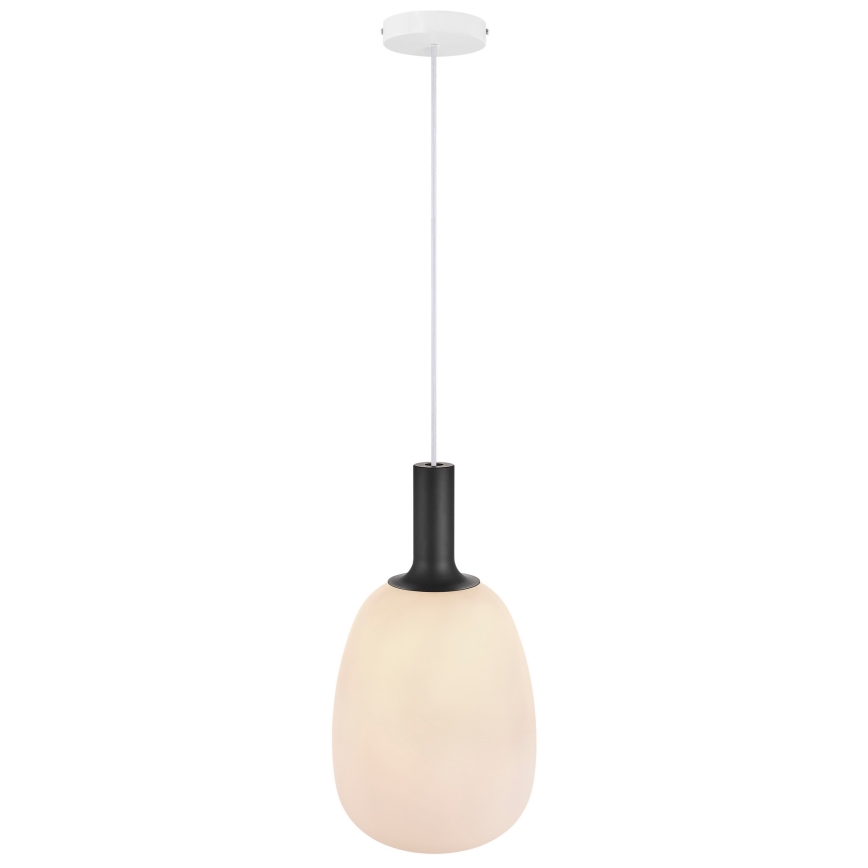 Nordlux - Ljuskrona med textilsladd ALTON 1xE27/60W/230V vit/svart/mässing