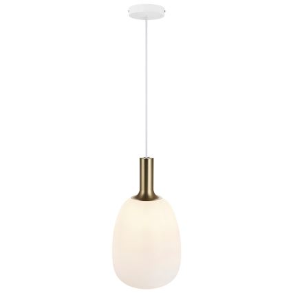 Nordlux - Ljuskrona med textilsladd ALTON 1xE27/60W/230V vit/svart/mässing