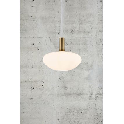 Nordlux - Ljuskrona med textilsladd ALTON 1xE27/60W/230V vit/svart/mässing