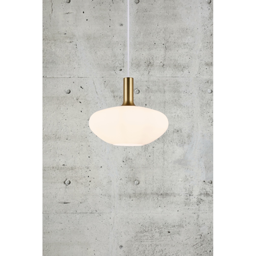 Nordlux - Ljuskrona med textilsladd ALTON 1xE27/60W/230V vit/svart/mässing
