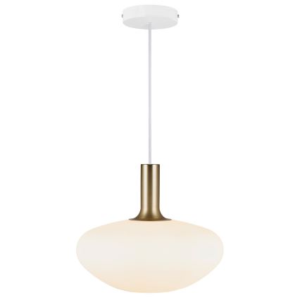 Nordlux - Ljuskrona med textilsladd ALTON 1xE27/60W/230V vit/svart/mässing