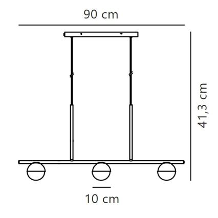Nordlux - Ljuskrona med textilsladd CONTINA 3xG9/5W/230V mässing