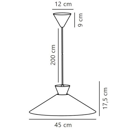 Nordlux - Ljuskrona med textilsladd DIAL 1xE27/40W/230V diameter 45 cm gul