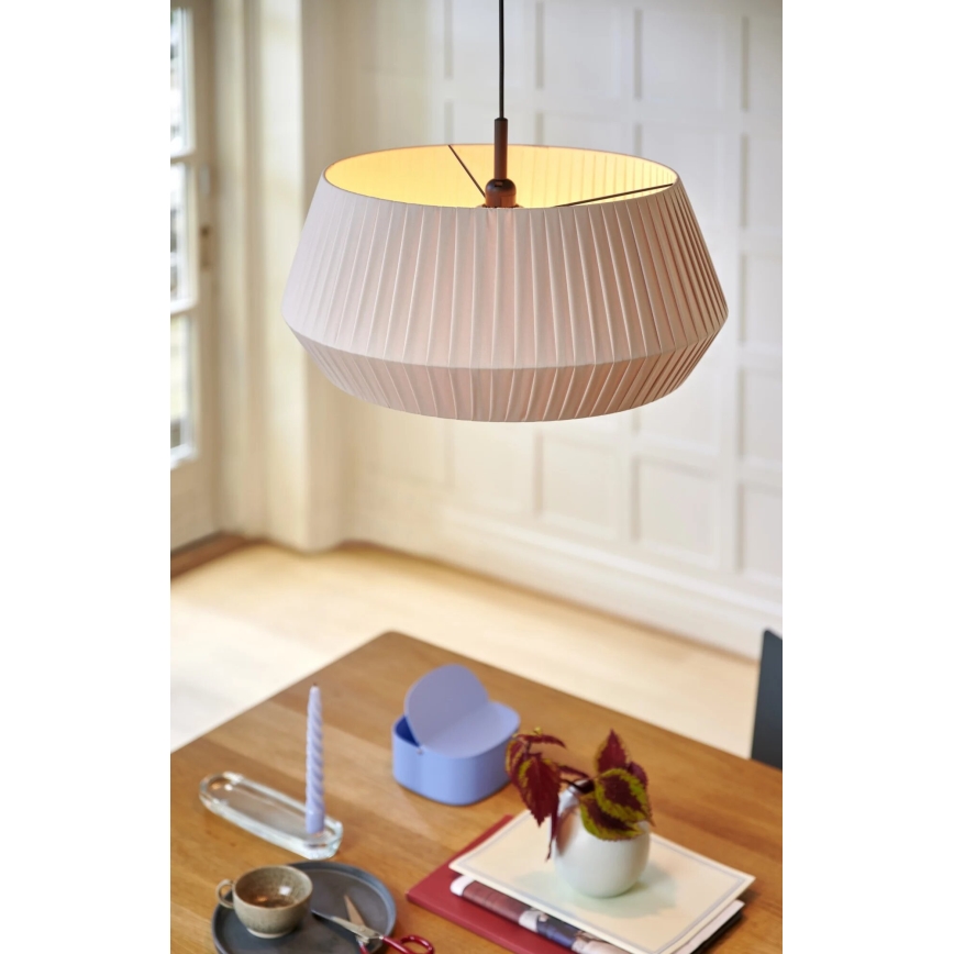 Nordlux - Ljuskrona med textilsladd DICTE 1xE27/60W/230V diameter 53 cm beige