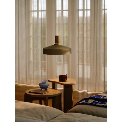 Nordlux - Ljuskrona med textilsladd ELVAS 1xE27/60W/230V diameter 37,5 cm beige