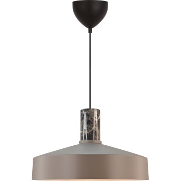 Nordlux - Ljuskrona med textilsladd ELVAS 1xE27/60W/230V diameter 37,5 cm brun