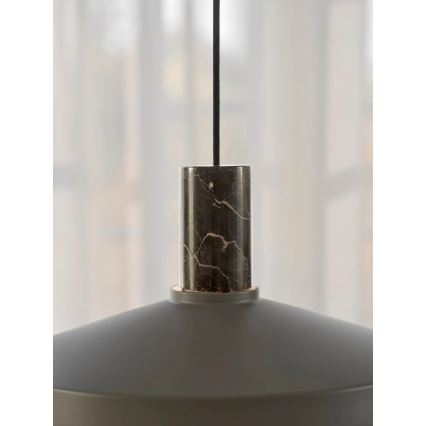 Nordlux - Ljuskrona med textilsladd ELVAS 1xE27/60W/230V diameter 37,5 cm brun