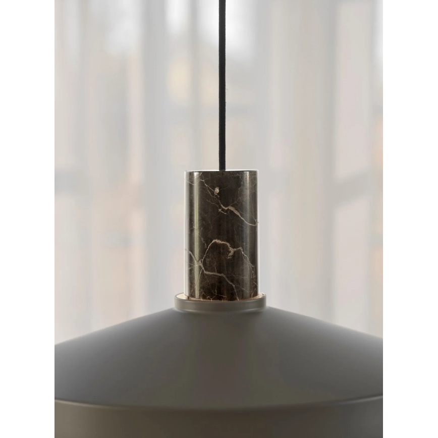 Nordlux - Ljuskrona med textilsladd ELVAS 1xE27/60W/230V diameter 37,5 cm brun