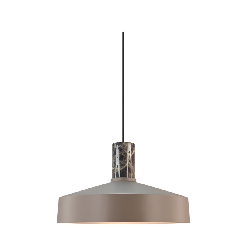 Nordlux - Ljuskrona med textilsladd ELVAS 1xE27/60W/230V diameter 37,5 cm brun
