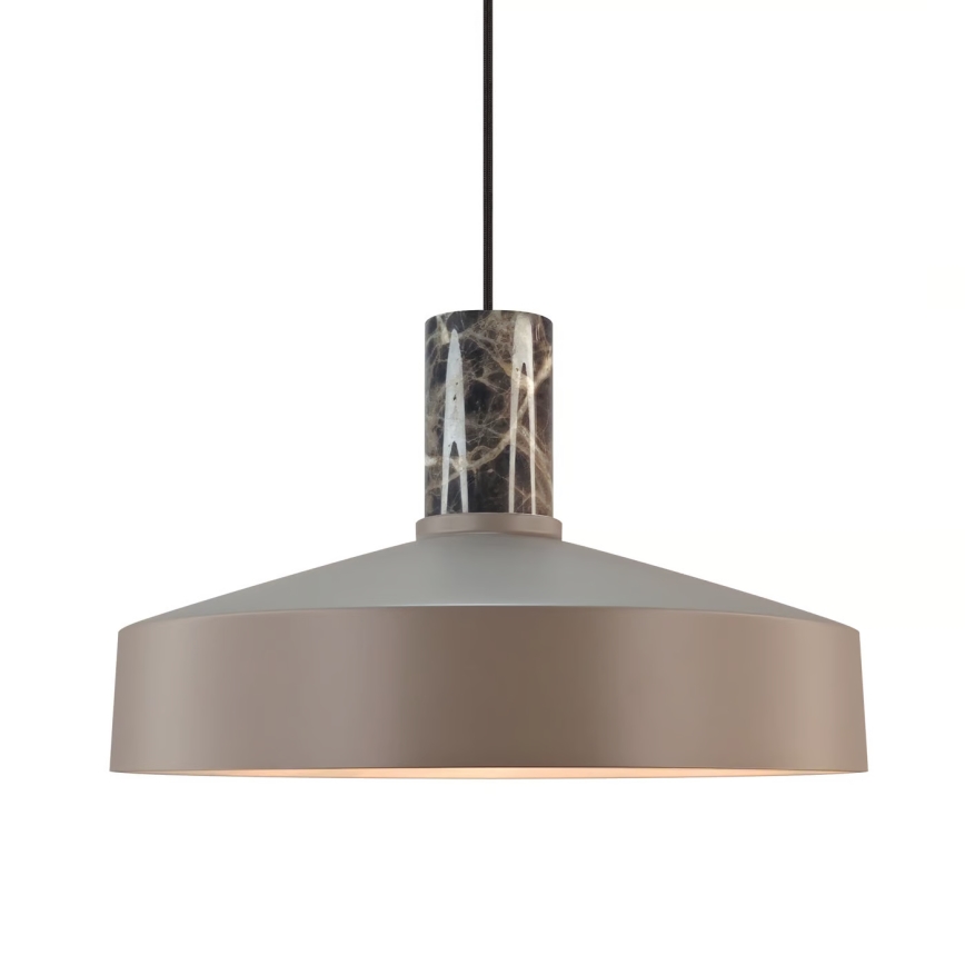 Nordlux - Ljuskrona med textilsladd ELVAS 1xE27/60W/230V diameter 37,5 cm brun