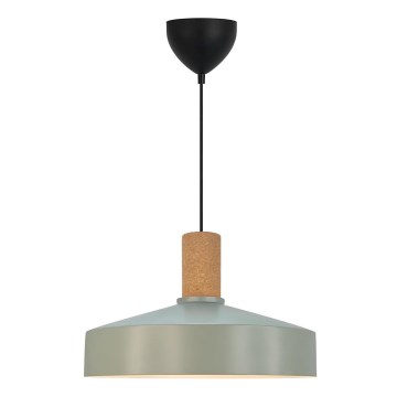 Nordlux - Ljuskrona med textilsladd ELVAS 1xE27/60W/230V diameter 37,5 cm grön