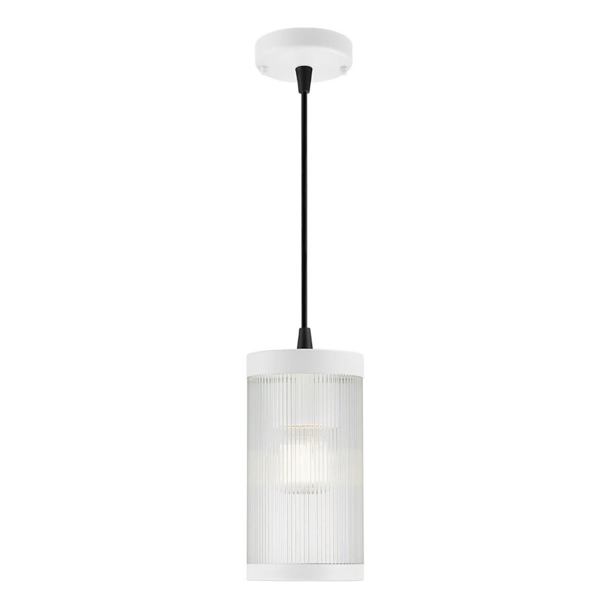 Nordlux - Ljuskrona med textilsladd för utomhusbruk COUPAR 1xE27/25W/230V IP33 diameter 13 cm vit