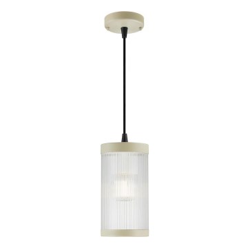 Nordlux - Ljuskrona med textilsladd för utomhusbruk COUPAR 1xE27/25W/230V IP33 grädde