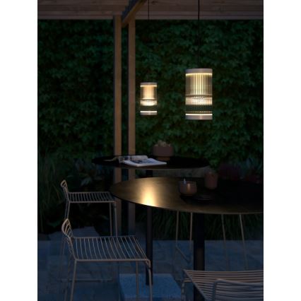 Nordlux - Ljuskrona med textilsladd för utomhusbruk COUPAR 1xE27/25W/230V IP33 grädde