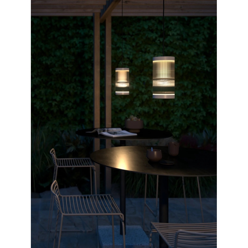 Nordlux - Ljuskrona med textilsladd för utomhusbruk COUPAR 1xE27/25W/230V IP33 diameter 13 cm vit