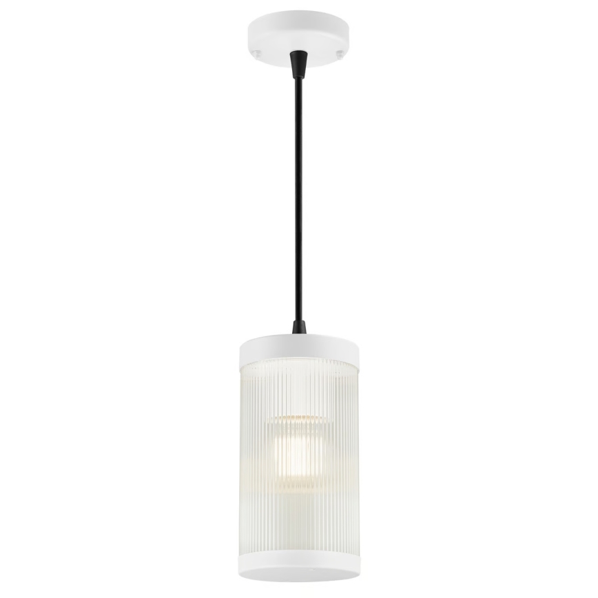 Nordlux - Ljuskrona med textilsladd för utomhusbruk COUPAR 1xE27/25W/230V IP33 diameter 13 cm vit