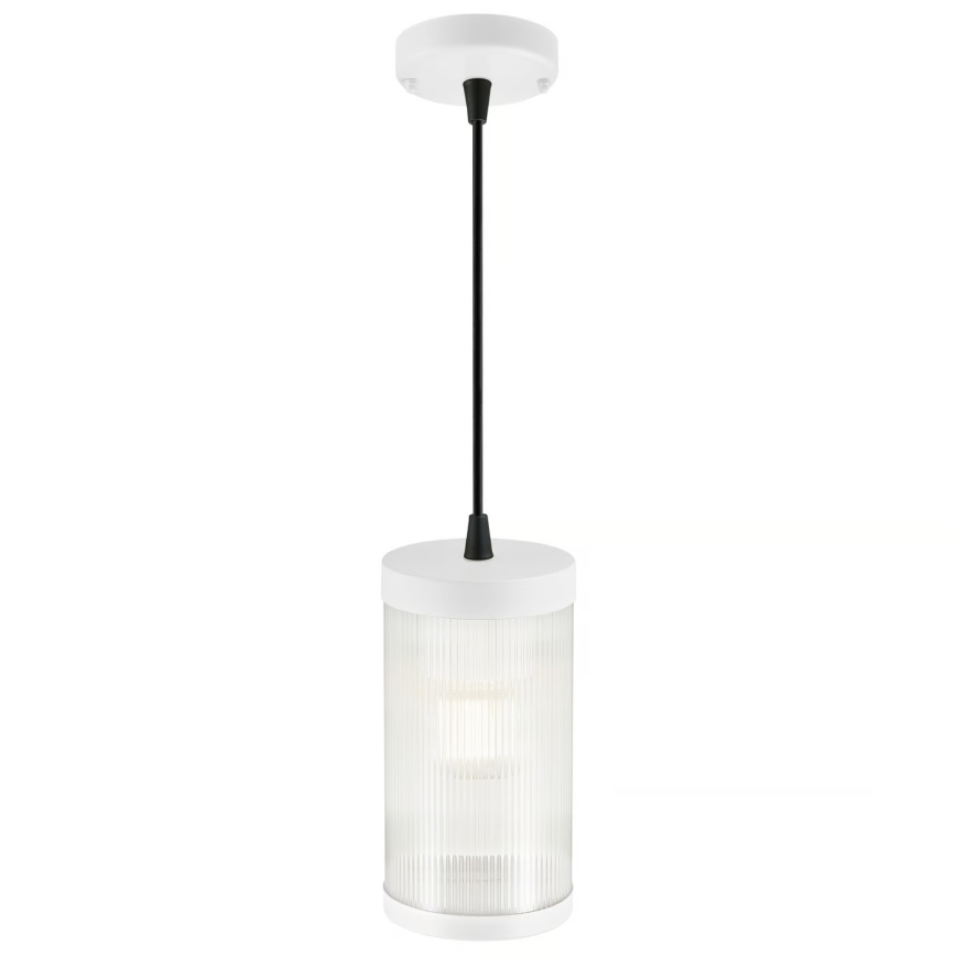Nordlux - Ljuskrona med textilsladd för utomhusbruk COUPAR 1xE27/25W/230V IP33 diameter 13 cm vit