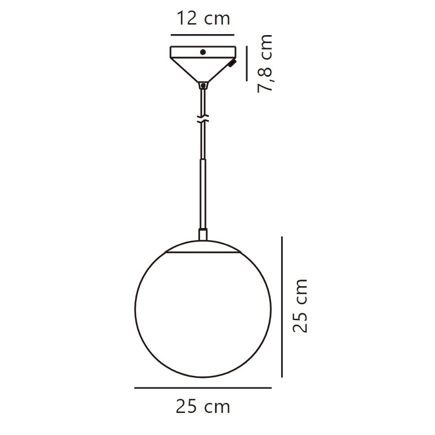 Nordlux - Ljuskrona med textilsladd GRANT 1xE27/25W/230V diameter 25 cm