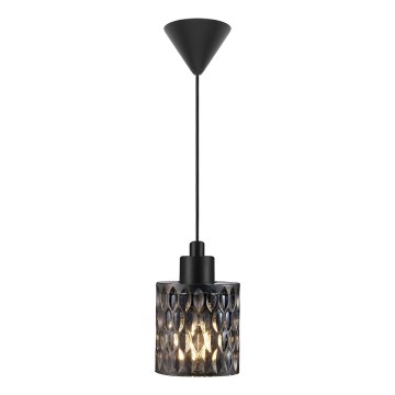 Nordlux - Ljuskrona med textilsladd HOLLYWOOD 1xE27/60W/230V diameter 10,8 cm rökig