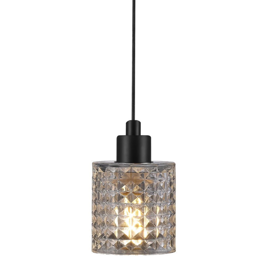 Nordlux - Ljuskrona med textilsladd HOLLYWOOD 1xE27/60W/230V diameter 10,8 cm genomskinlig