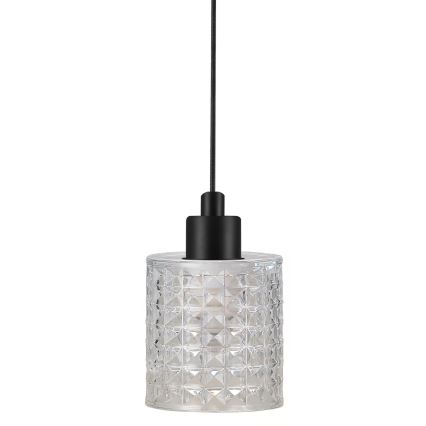 Nordlux - Ljuskrona med textilsladd HOLLYWOOD 1xE27/60W/230V diameter 10,8 cm genomskinlig