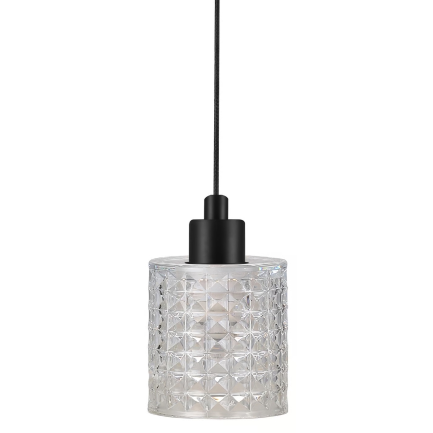 Nordlux - Ljuskrona med textilsladd HOLLYWOOD 1xE27/60W/230V diameter 10,8 cm genomskinlig
