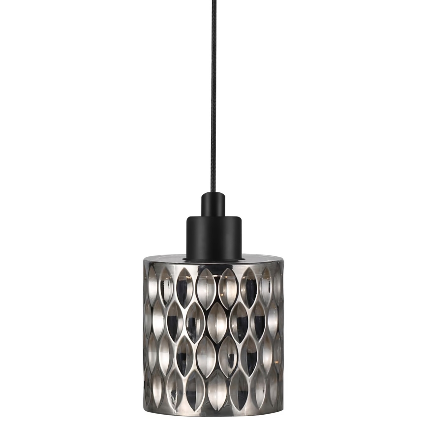 Nordlux - Ljuskrona med textilsladd HOLLYWOOD 1xE27/60W/230V diameter 10,8 cm rökig