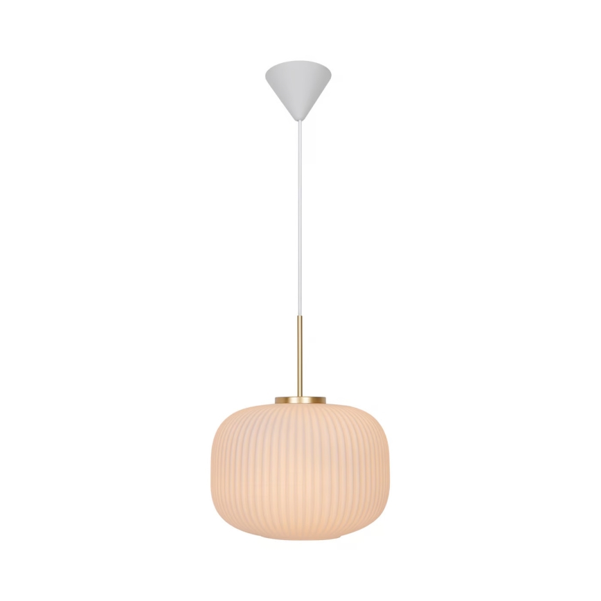 Nordlux - Ljuskrona med textilsladd MILFORD 1xE27/40W/230V diameter 30 cm vit