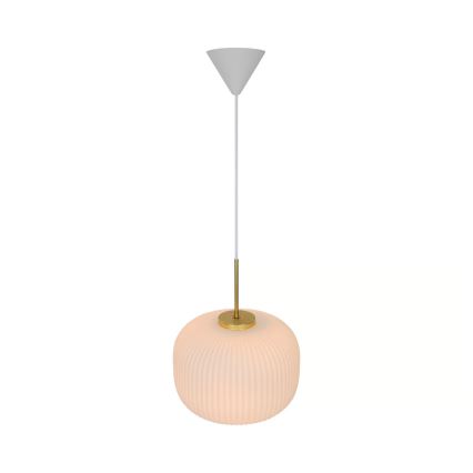 Nordlux - Ljuskrona med textilsladd MILFORD 1xE27/40W/230V diameter 30 cm vit