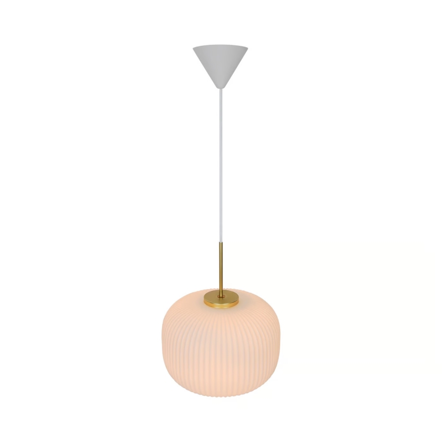 Nordlux - Ljuskrona med textilsladd MILFORD 1xE27/40W/230V diameter 30 cm vit
