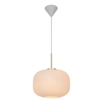 Nordlux - Ljuskrona med textilsladd MILFORD 1xE27/40W/230V diameter 30 cm vit