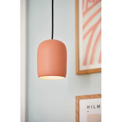Nordlux - Ljuskrona med textilsladd NOTTI 1xE27/25W/230V diameter 12,5 cm orange