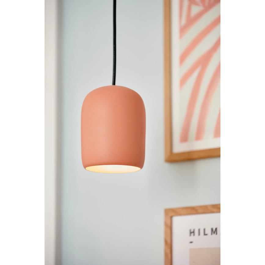 Nordlux - Ljuskrona med textilsladd NOTTI 1xE27/25W/230V diameter 12,5 cm orange
