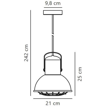 Nordlux - Ljuskrona med textilsladd PORTER 1xE27/60W/230V