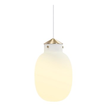 Nordlux - Ljuskrona med textilsladd RAITO 1xE27/25W/230V mässing/vit