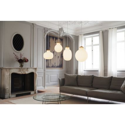Nordlux - Ljuskrona med textilsladd RAITO 1xE27/25W/230V mässing/vit