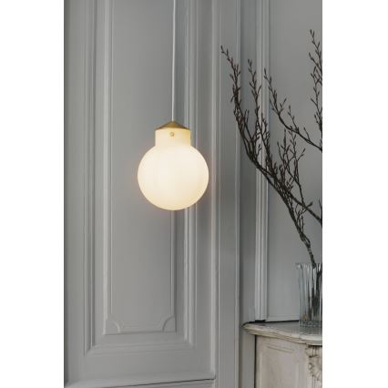 Nordlux - Ljuskrona med textilsladd RAITO 1xE27/25W/230V mässing/vit