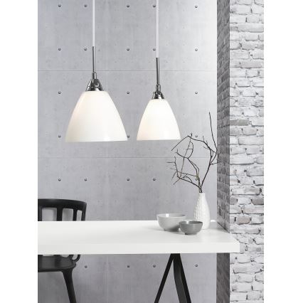 Nordlux - Ljuskrona med textilsladd READ 1xE14/40W/230V skinande krom