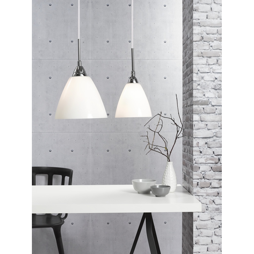 Nordlux - Ljuskrona med textilsladd READ 1xE14/40W/230V skinande krom