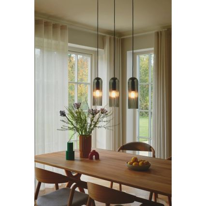 Nordlux - Pendellampa MIELLA 3xE27/25W/230V svart/rökfärgad