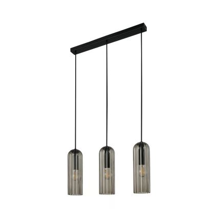 Nordlux - Pendellampa MIELLA 3xE27/25W/230V svart/rökfärgad