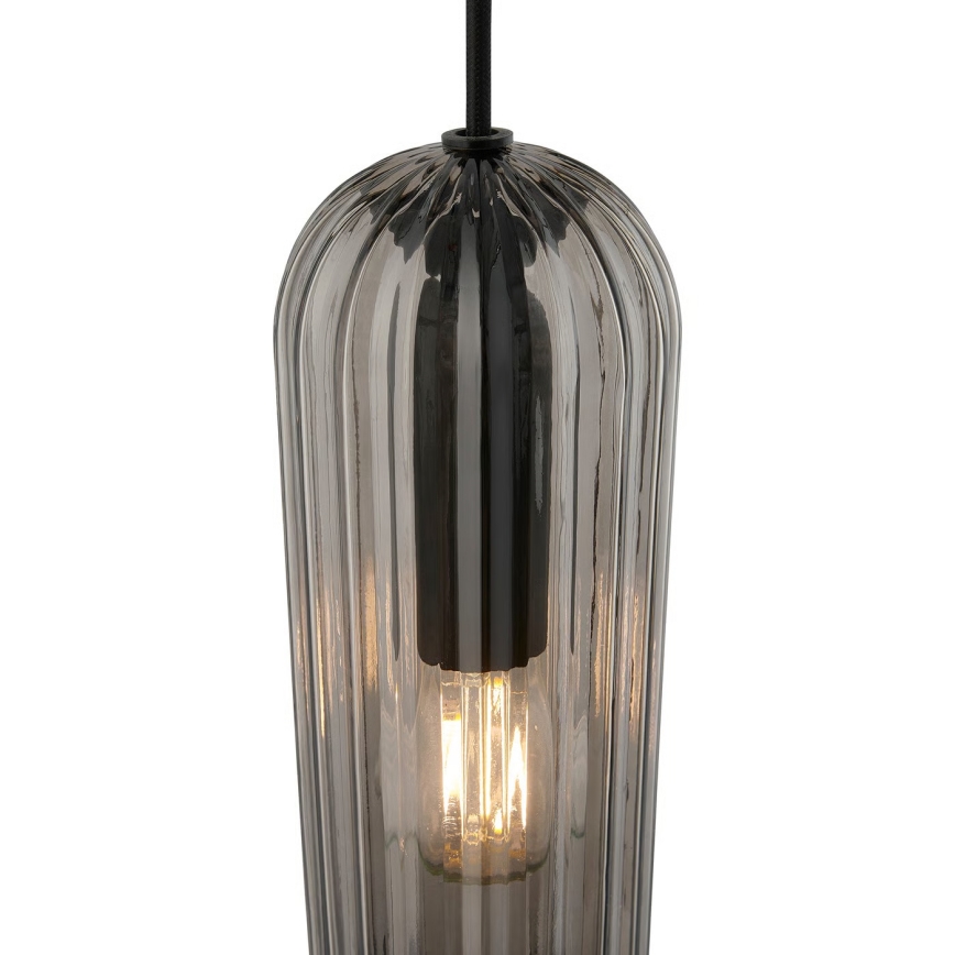Nordlux - Pendellampa MIELLA 3xE27/25W/230V svart/rökfärgad