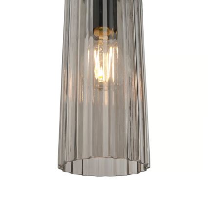 Nordlux - Pendellampa MIELLA 3xE27/25W/230V svart/rökfärgad